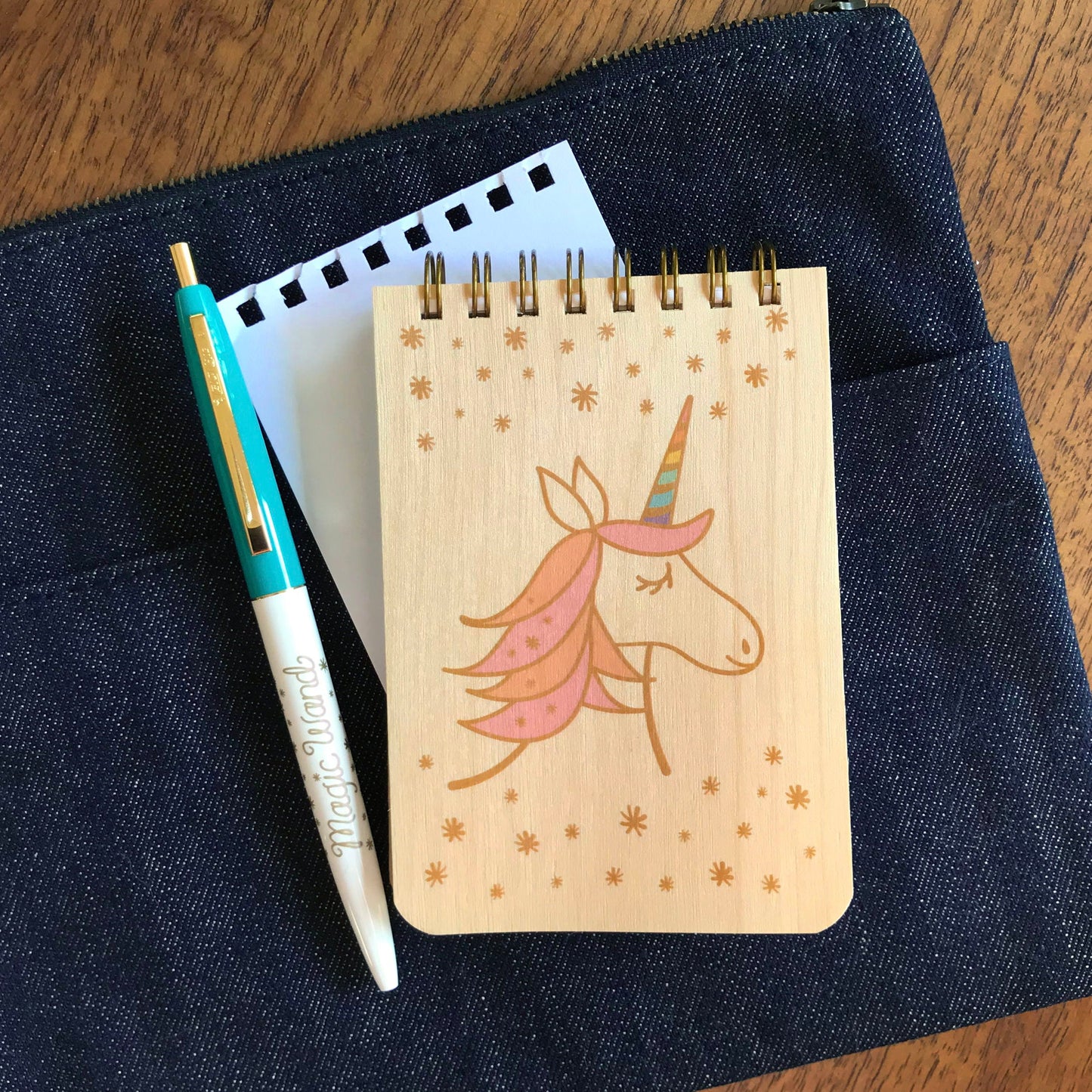 Magic Maker Wood Mini Notepad + Pen Gift Set