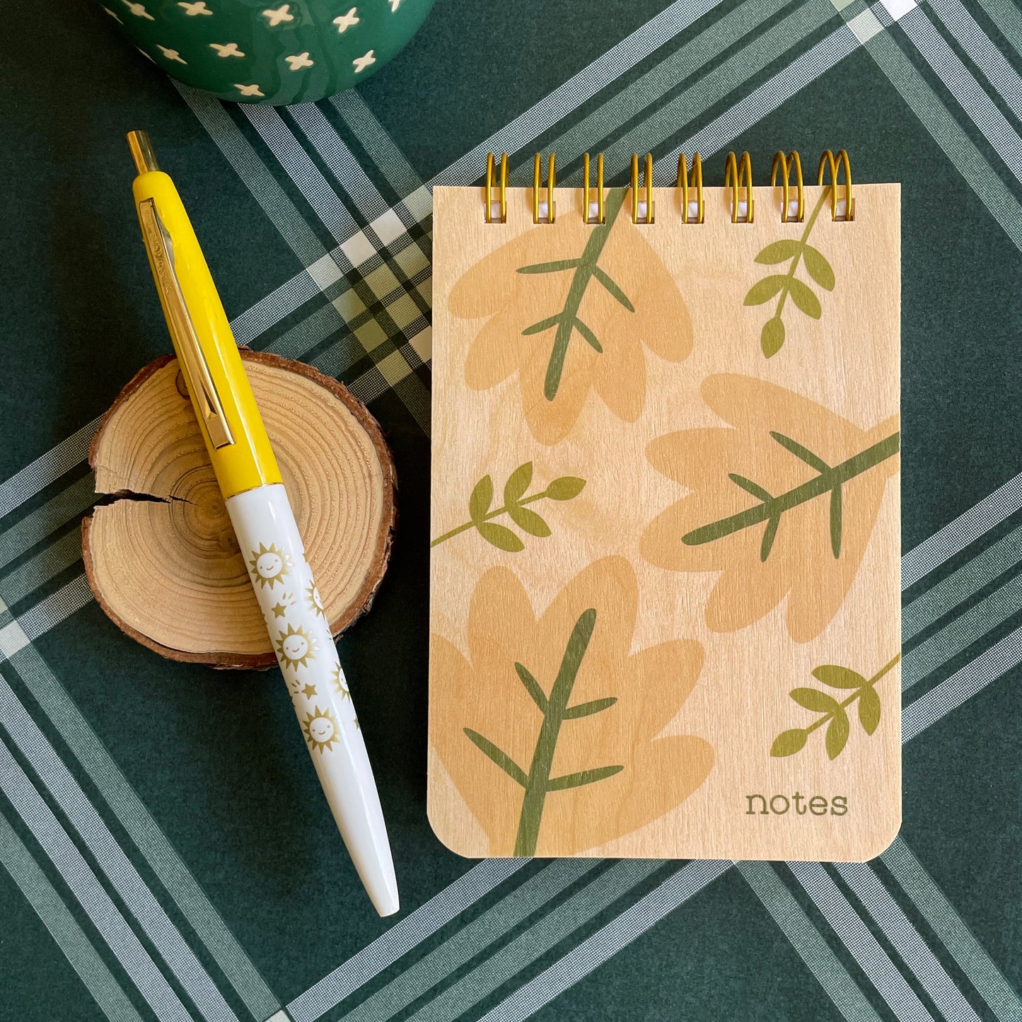 Budding Ideas Wood Mini Notepad + Pen Gift Set
