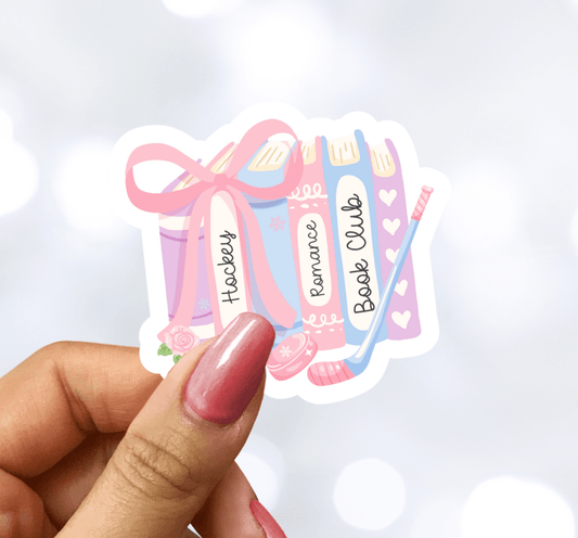 Hockey Romance Book Club Sparkle Vinyl Sticker – Durable Waterproof Bookish Decal