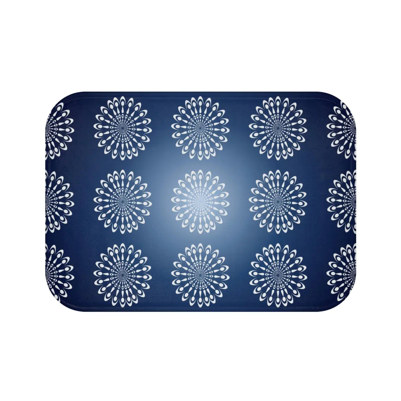 Geometric Pattern Bath Mat – Plush Navy Rug - Dipaliz