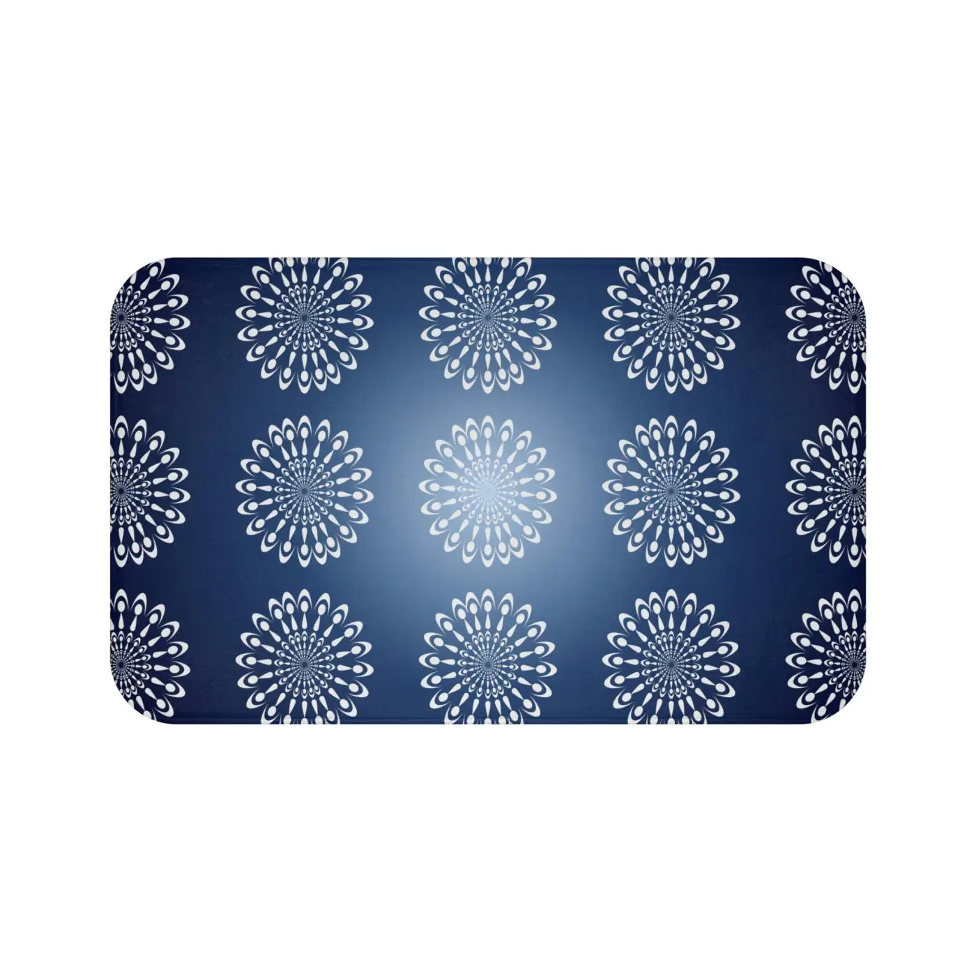 Geometric Pattern Bath Mat – Plush Navy Rug - Dipaliz