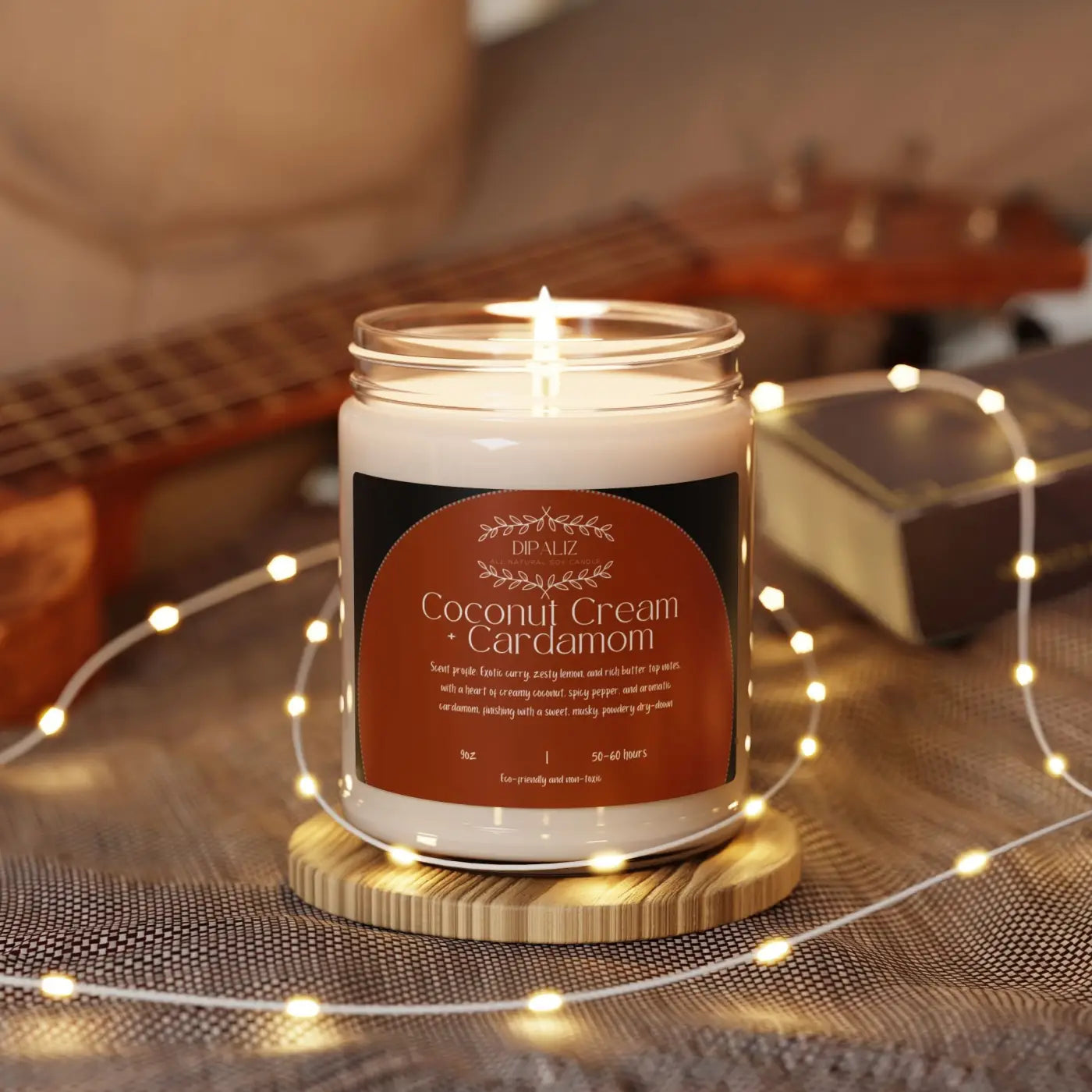 Immersive Maroon Scented Soy Candle – Natural Soy Wax - Dipaliz