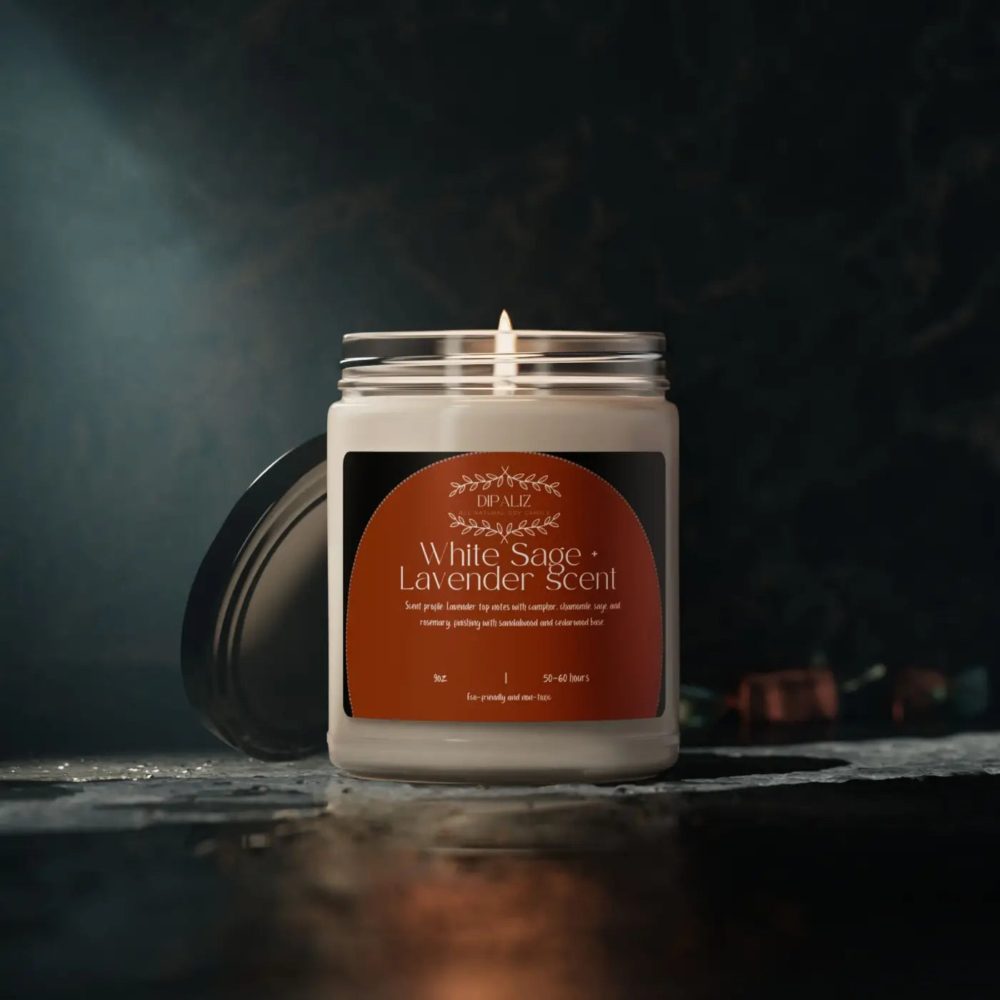 Immersive Maroon Scented Soy Candle – Natural Soy Wax - Dipaliz
