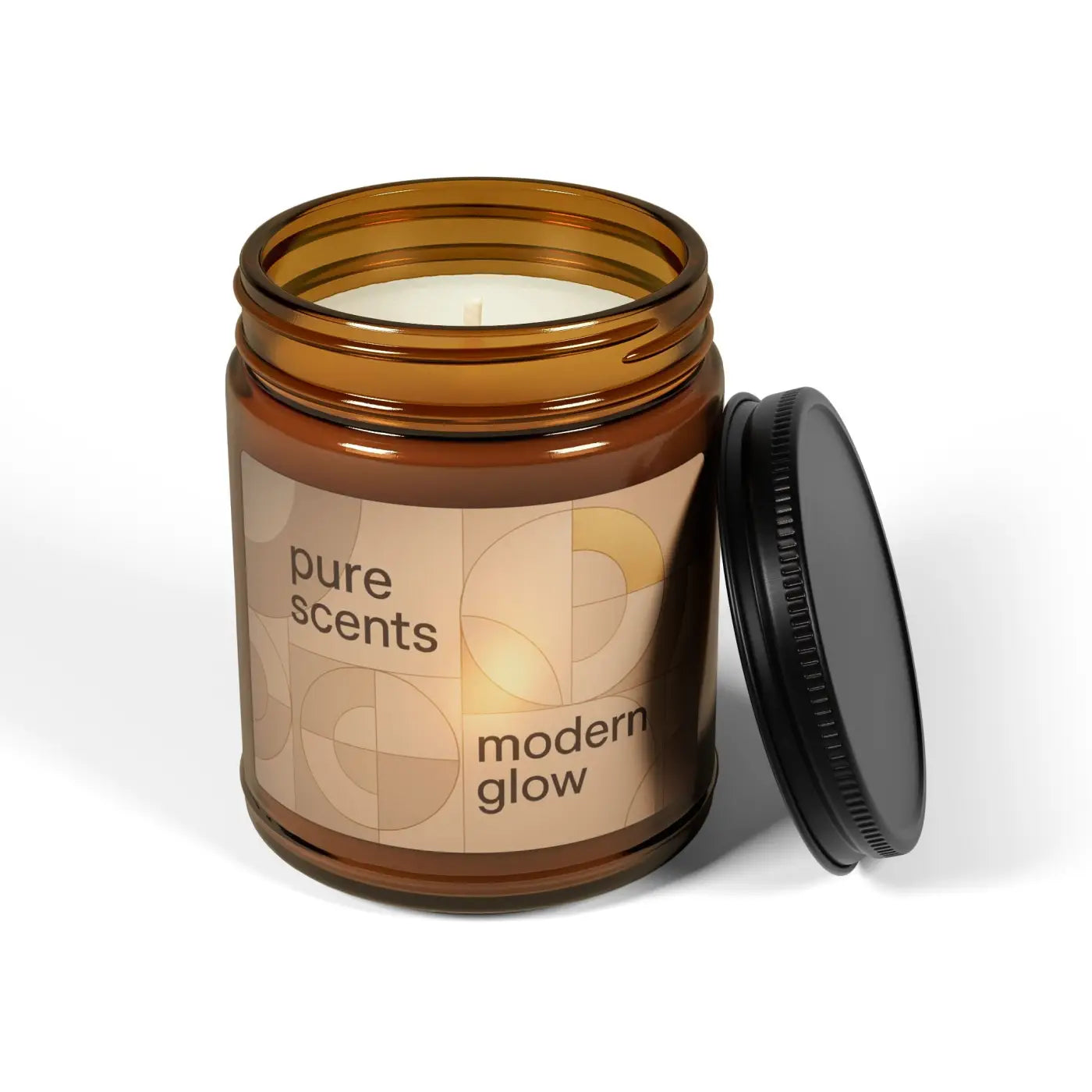Scented Soy Candle – Cozy Amber Glow 8oz - Dipaliz