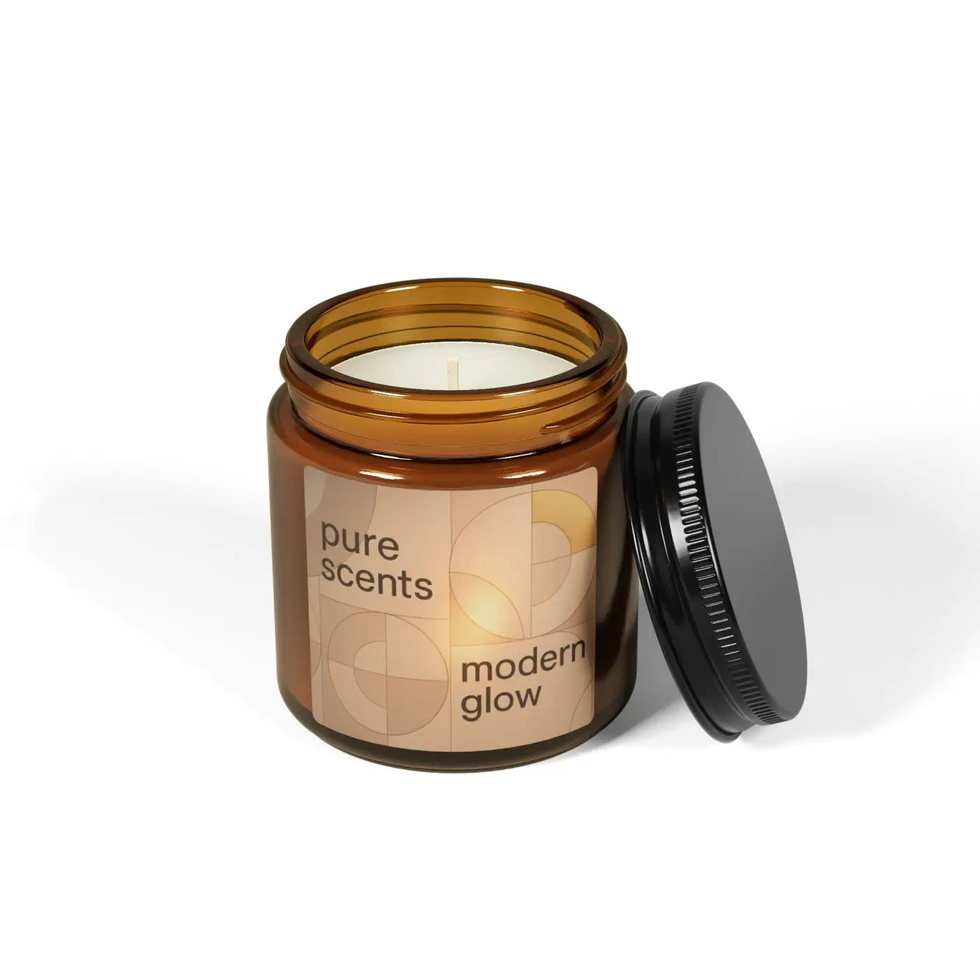 Scented Soy Candle – Cozy Amber Glow 8oz - Dipaliz