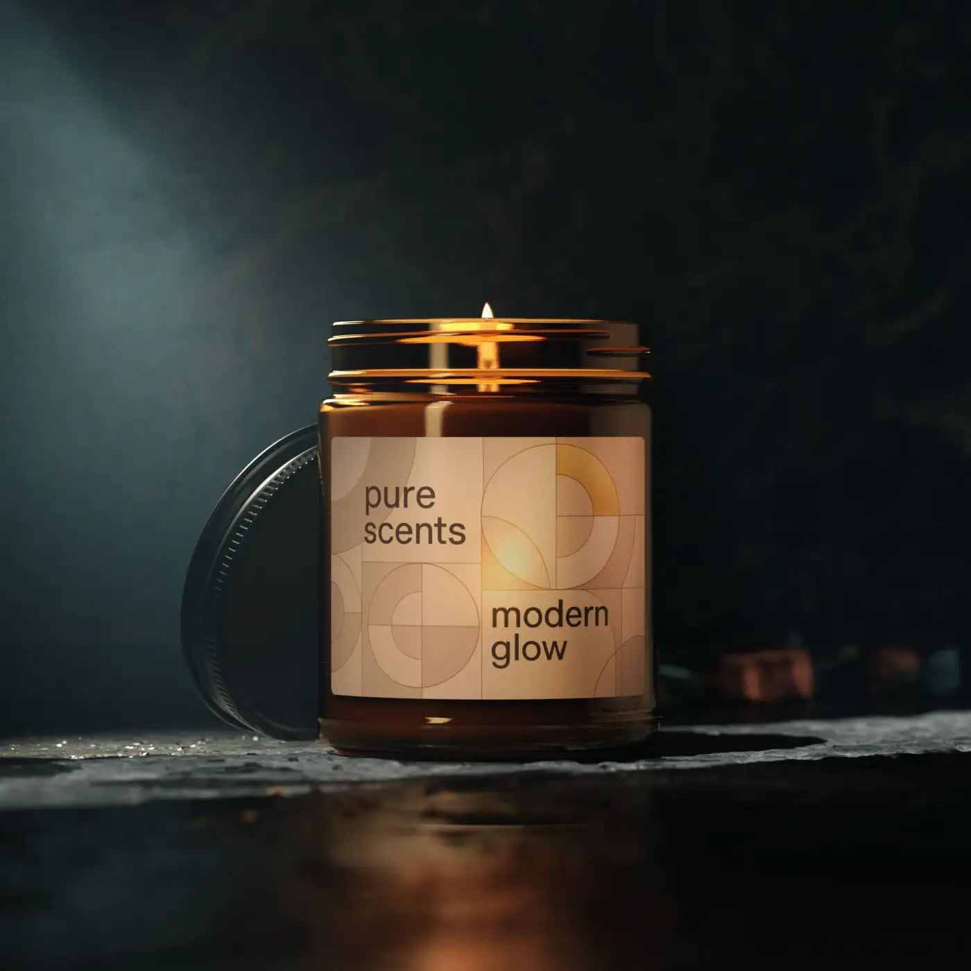 Scented Soy Candle – Cozy Amber Glow 8oz - Dipaliz