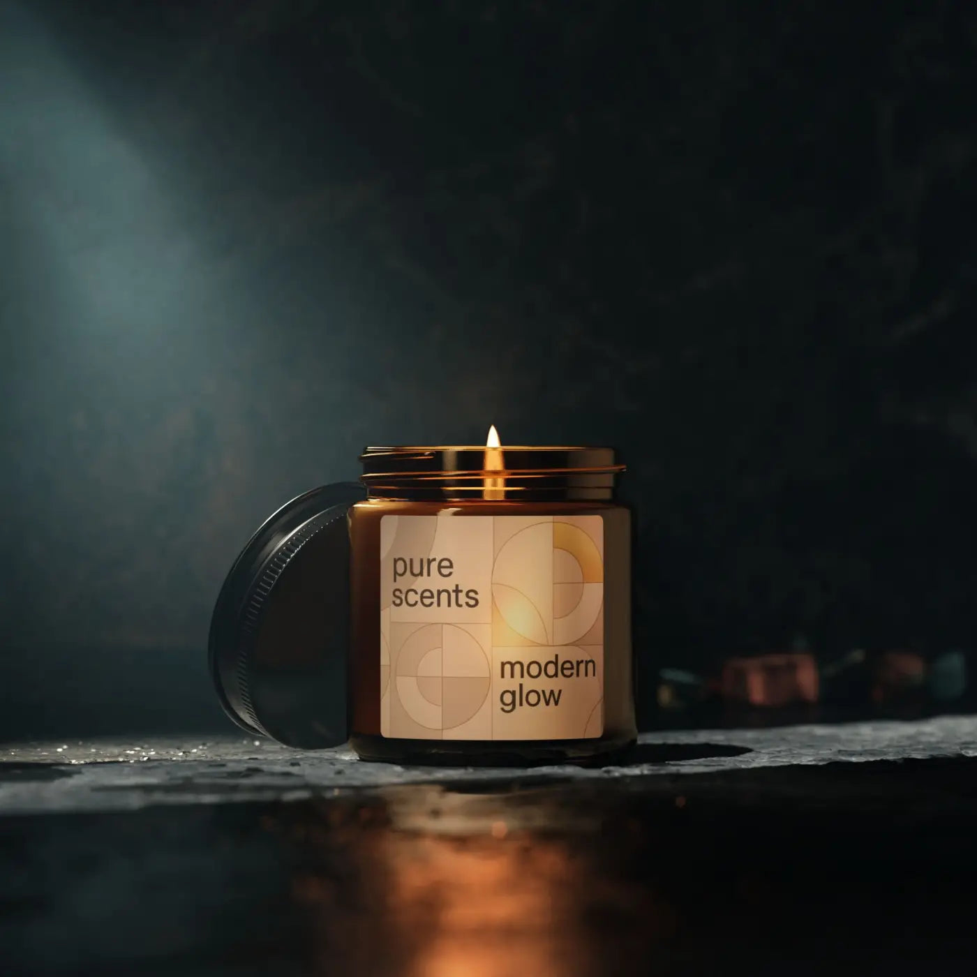 Scented Soy Candle – Cozy Amber Glow 8oz - Dipaliz