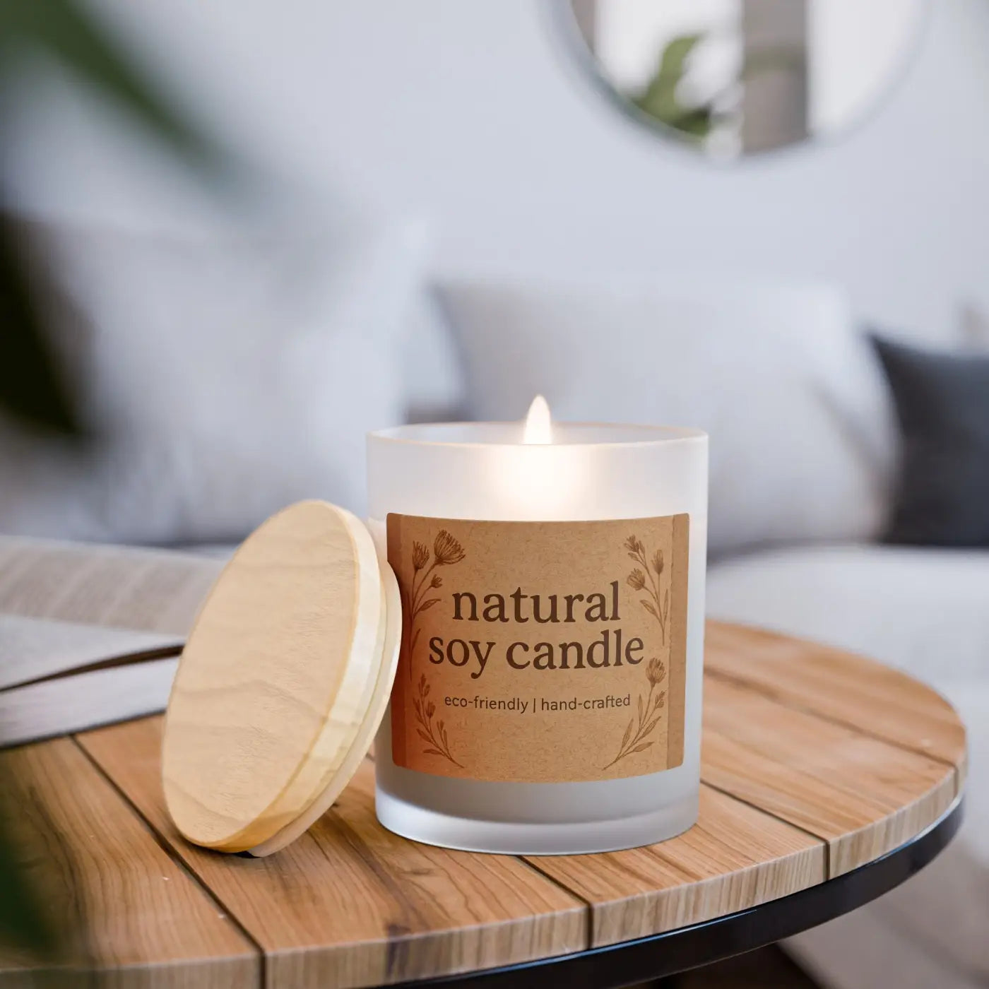 Natural Soy Candle – Unique Wooden Wick - Dipaliz