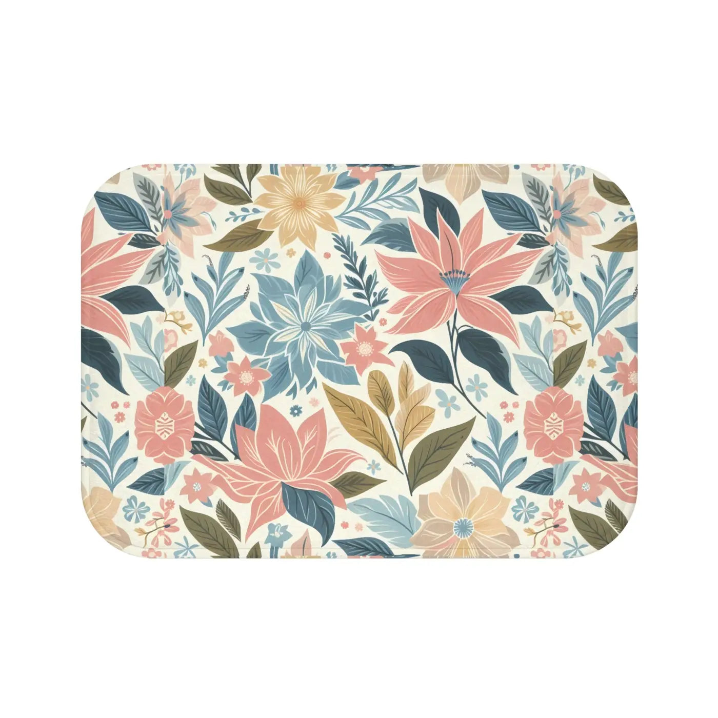 Pastel Floral Bath Mat – Anti-slip Backing - Dipaliz