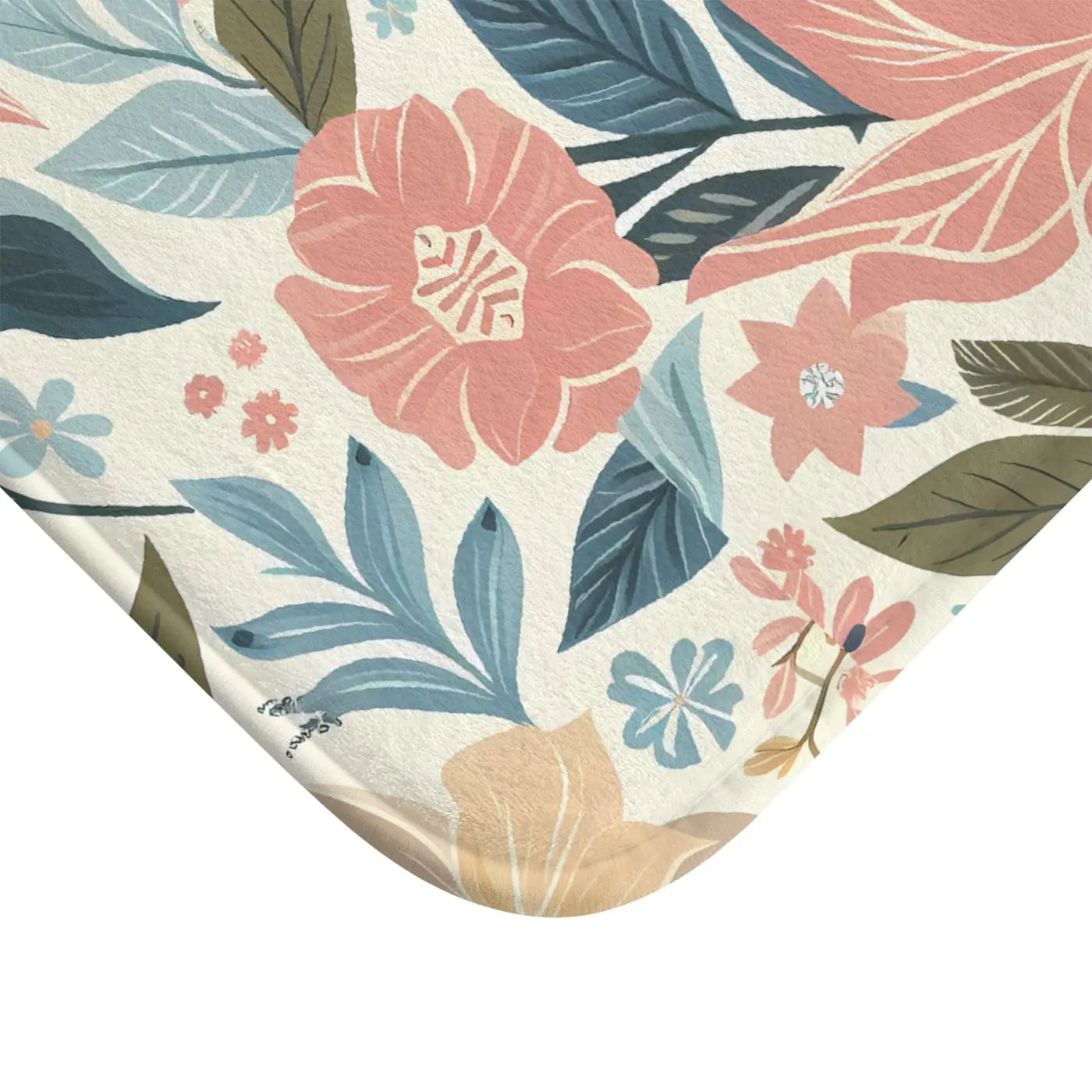 Pastel Floral Bath Mat – Anti-slip Backing - Dipaliz