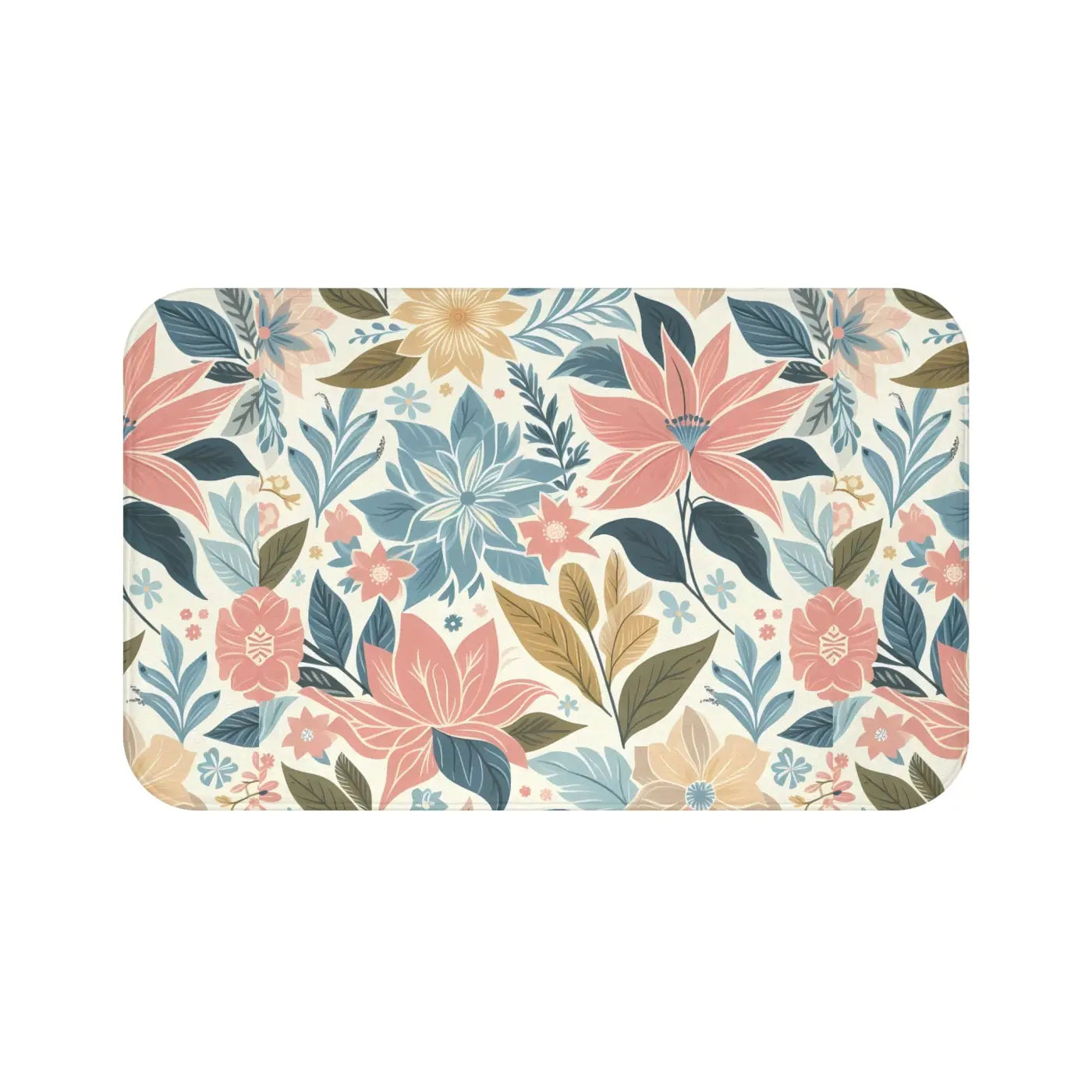 Pastel Floral Bath Mat – Anti-slip Backing - Dipaliz