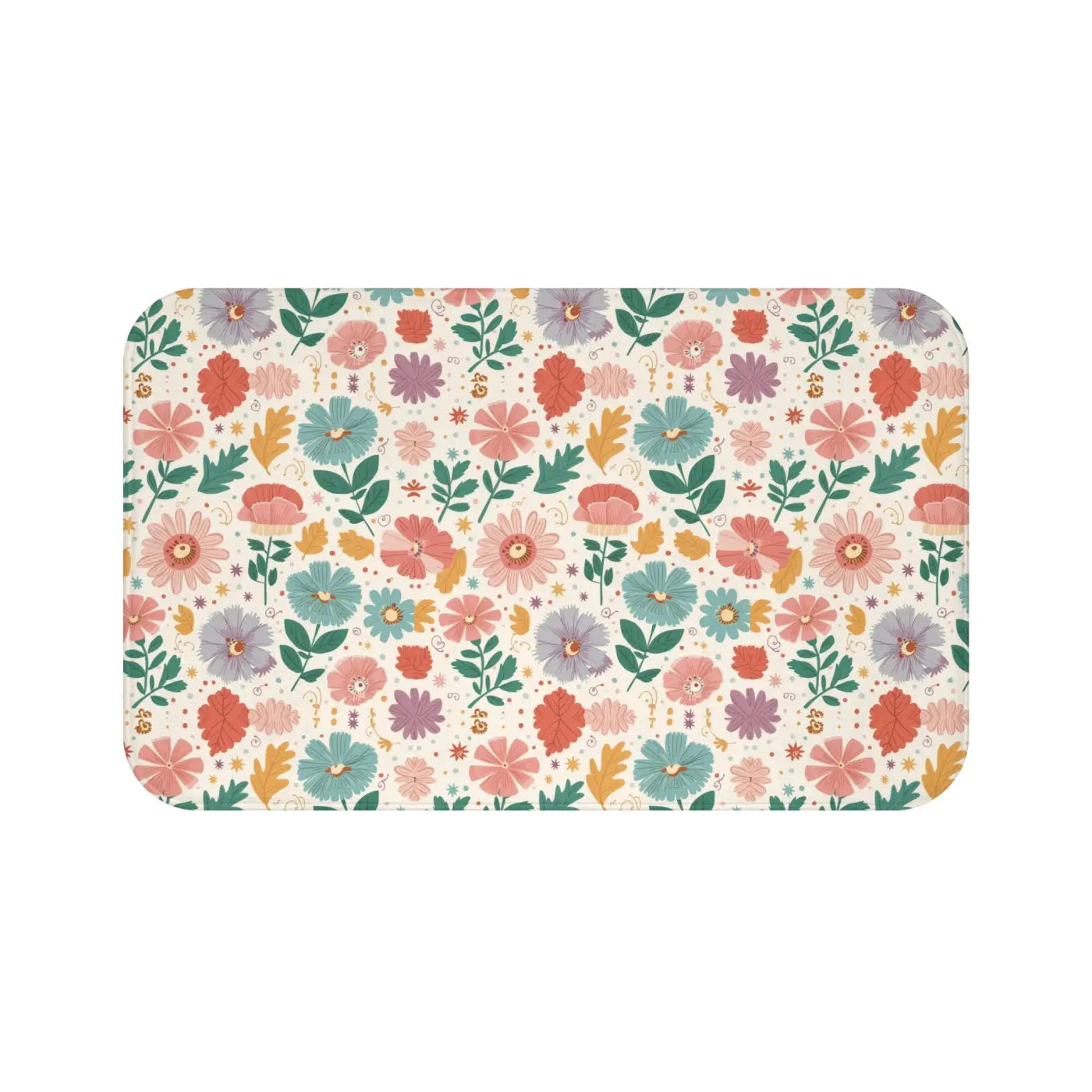 Floral Microfiber Bath Mat – Absorbent Soft - Dipaliz