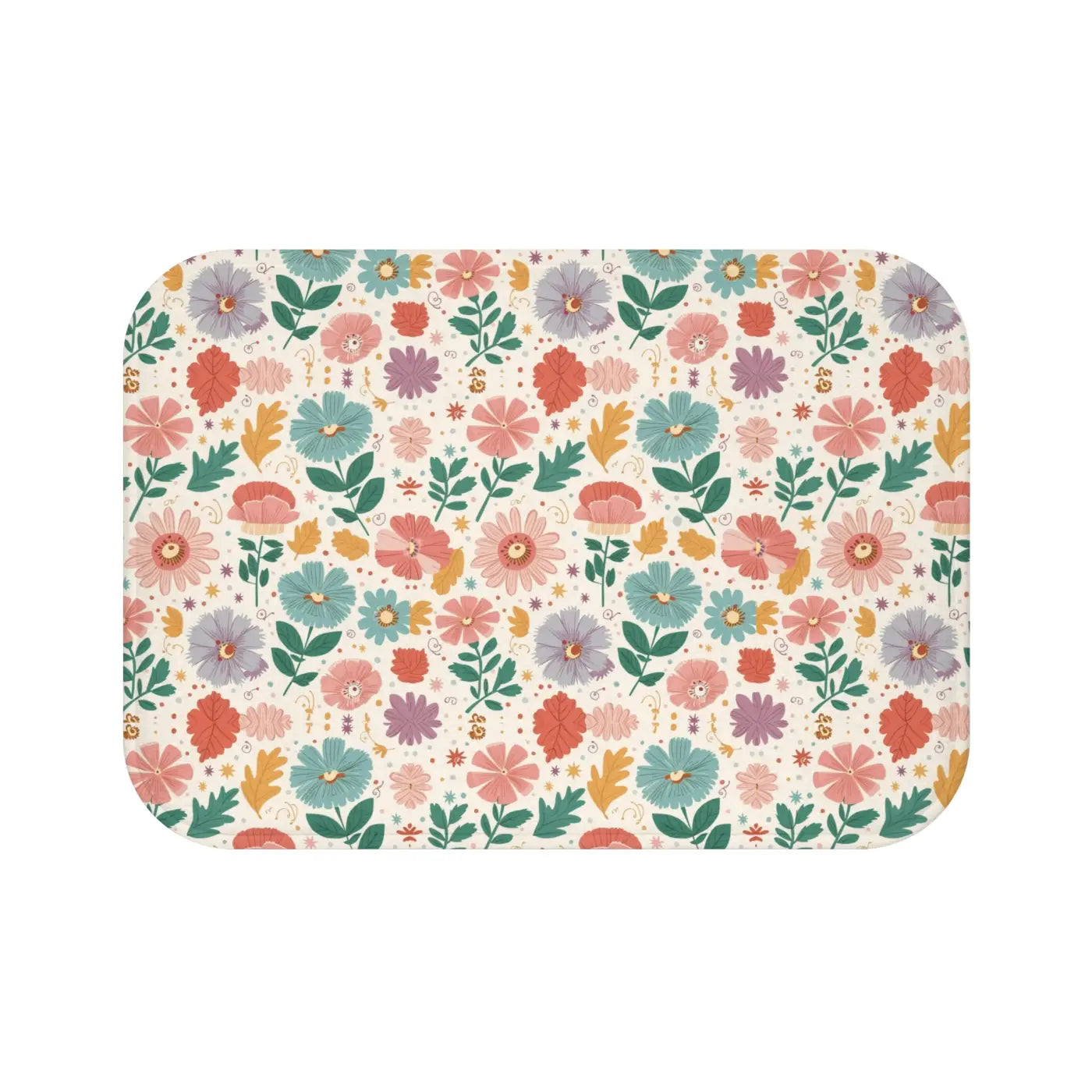Floral Microfiber Bath Mat – Absorbent Soft - Dipaliz