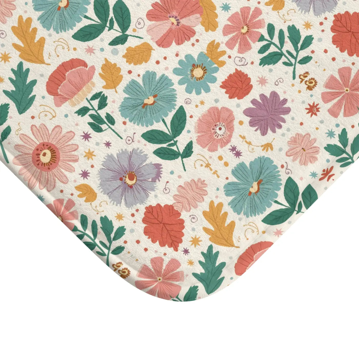Floral Microfiber Bath Mat – Absorbent Soft - Dipaliz