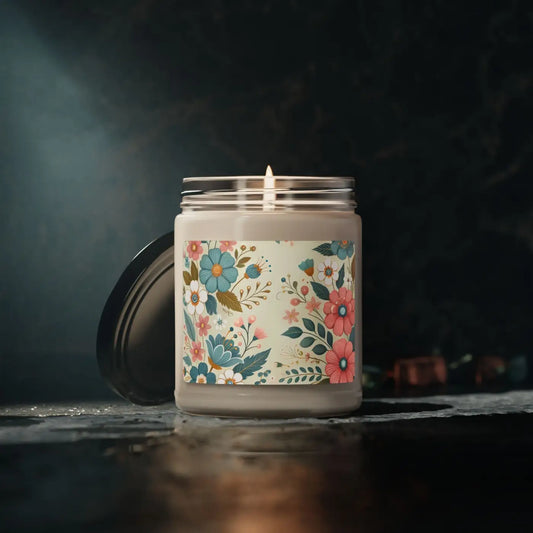 Pastel Floral Scented Soy Candle Aroma 9oz - Dipaliz