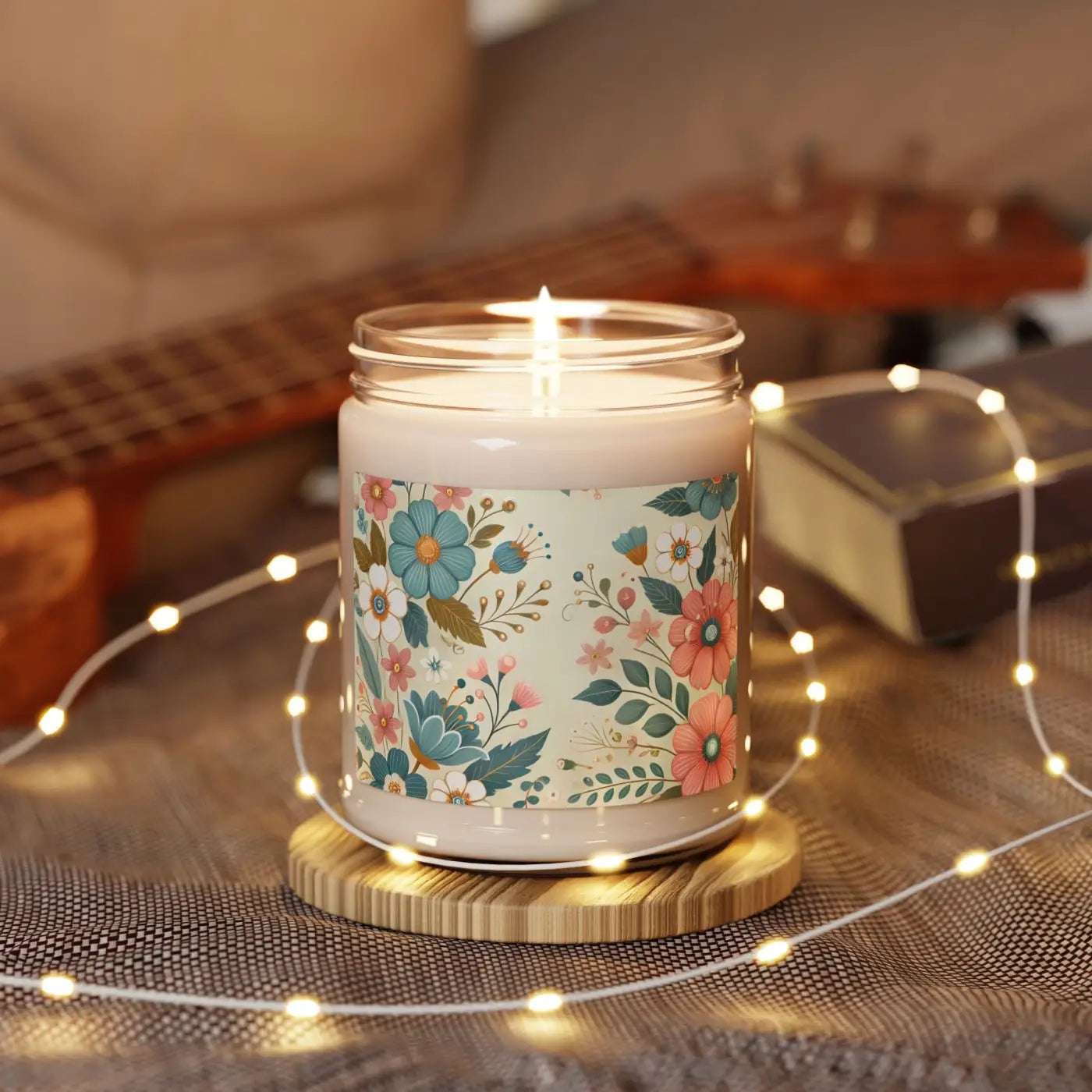 Pastel Floral Scented Soy Candle Aroma 9oz - Dipaliz