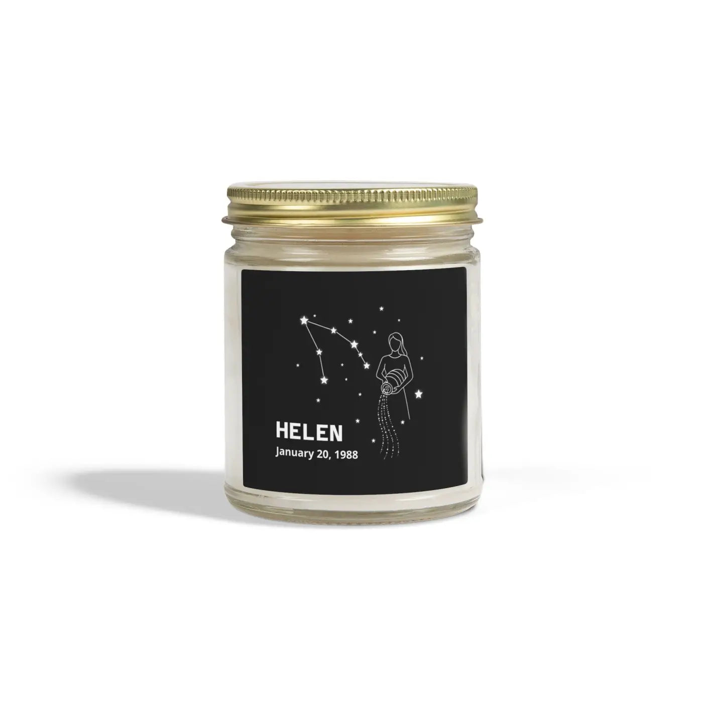 Custom Aquarius Zodiac Candle – Apricot Wax - Dipaliz
