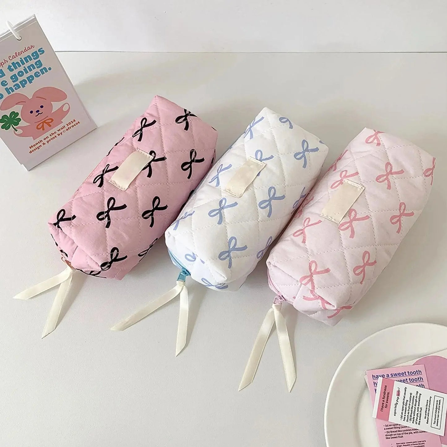 Plush Large Capacity Pencil Case | Cute Aesthetic Stationery Pouch and Cosmetic Organizer