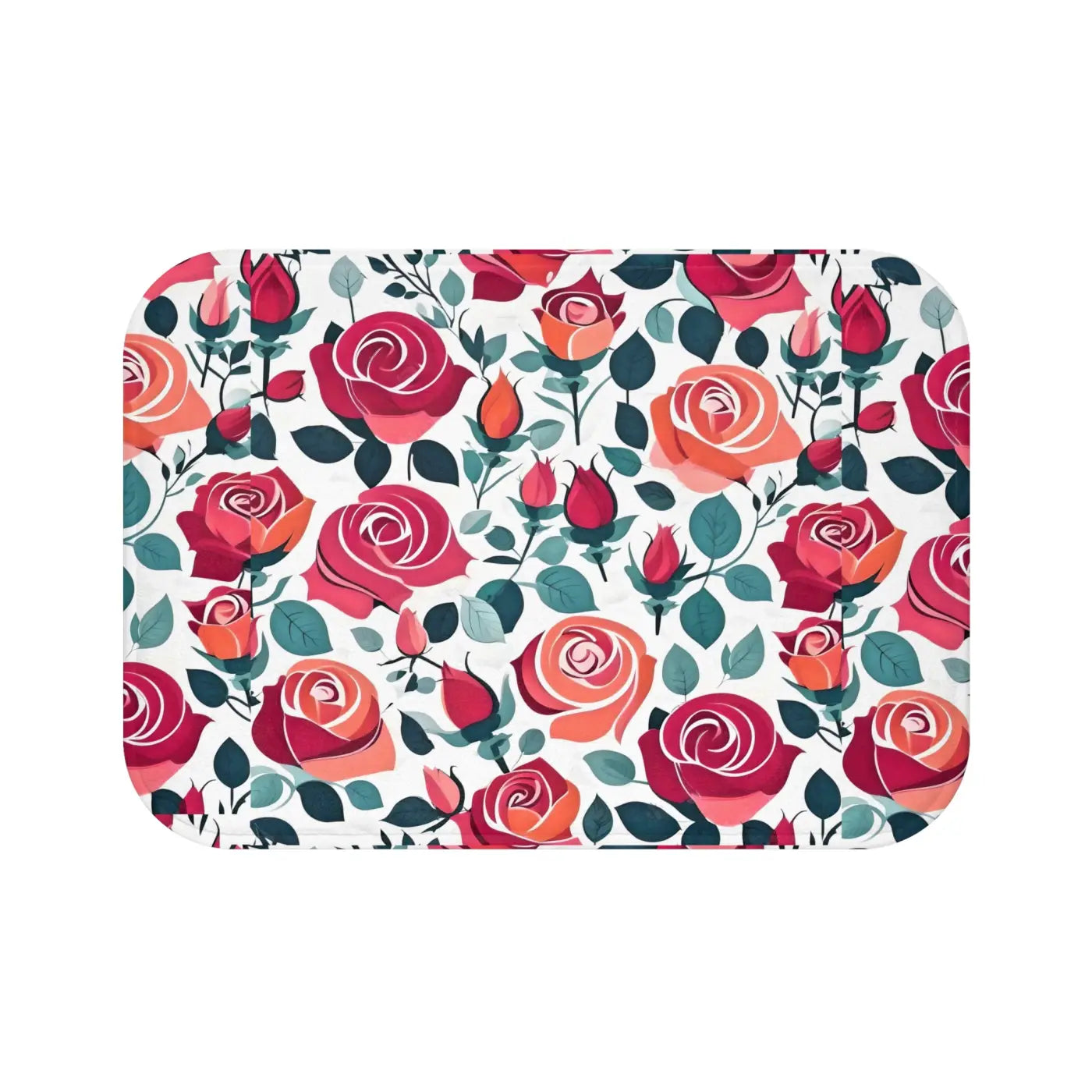 Red Rose Bath Mat – Plush Microfiber Rug - Dipaliz