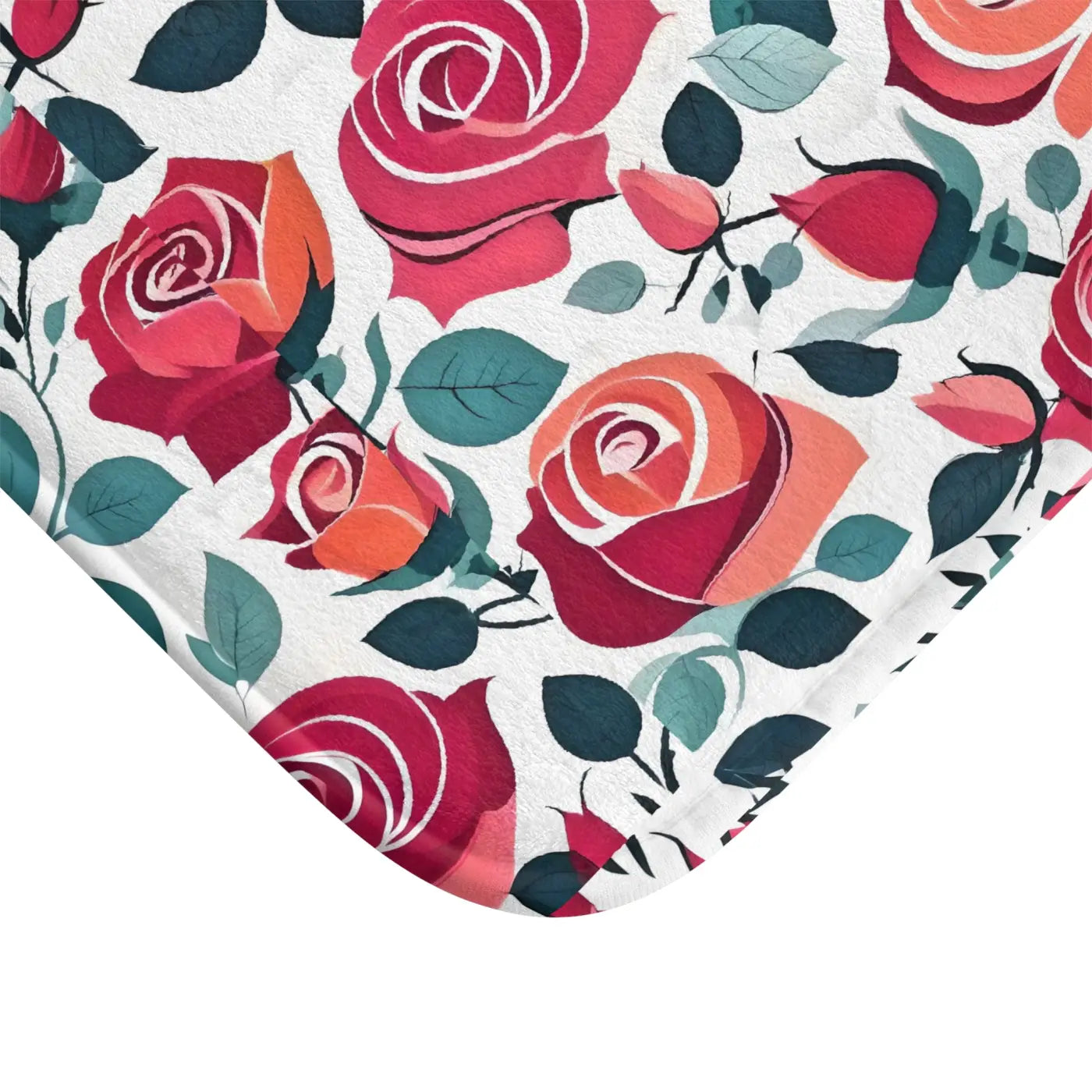 Red Rose Bath Mat – Plush Microfiber Rug - Dipaliz
