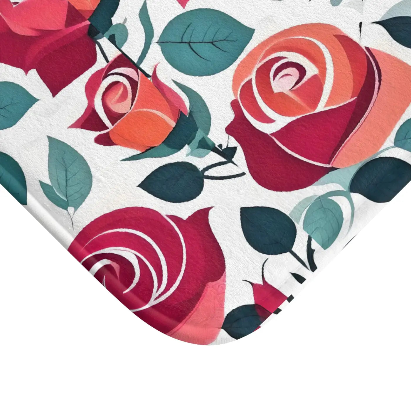 Red Rose Bath Mat – Plush Microfiber Rug - Dipaliz