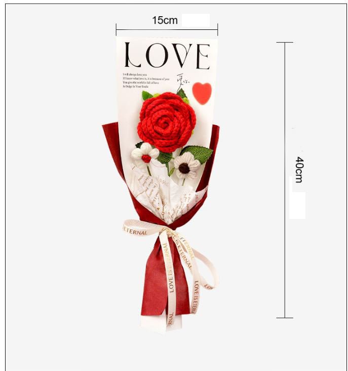 Crochet Rose Bouquet Romantic Gift for Girlfriend or Mother's Day