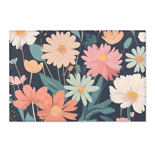 Vibrant Flowers Area Rugs – Polyester Chenille - Dipaliz