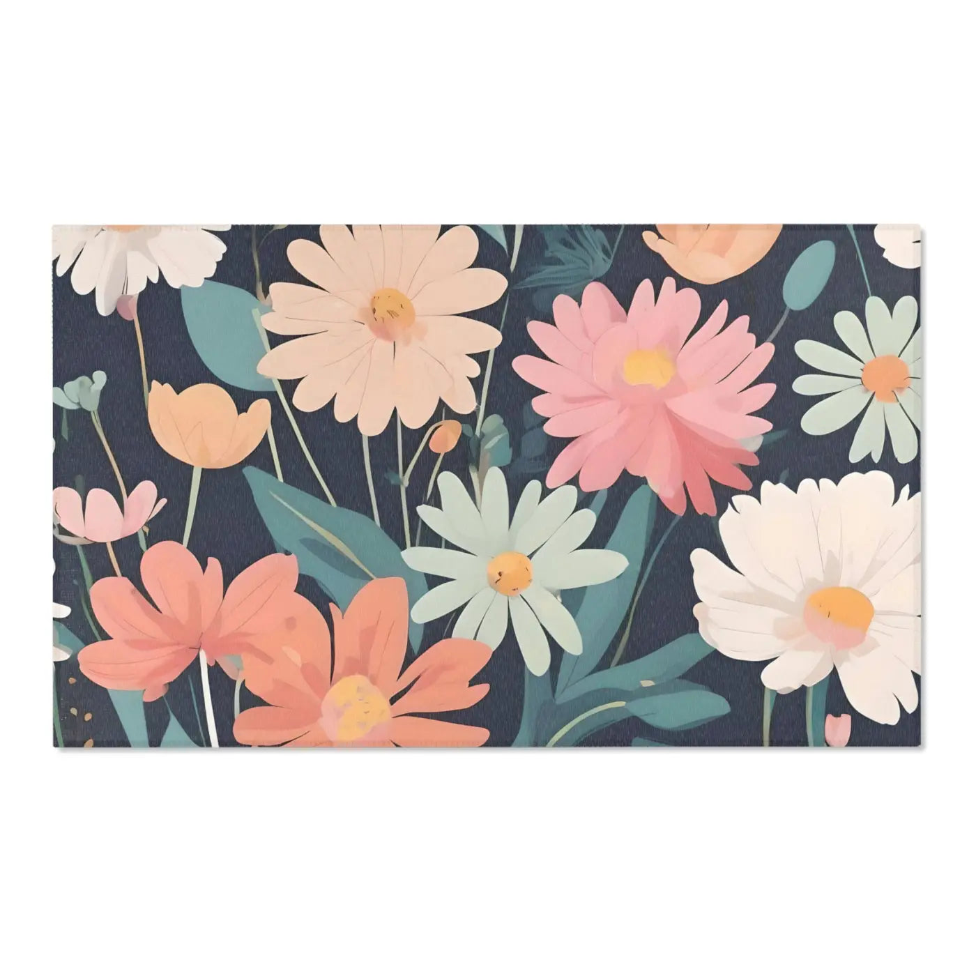 Vibrant Flowers Area Rugs – Polyester Chenille - Dipaliz