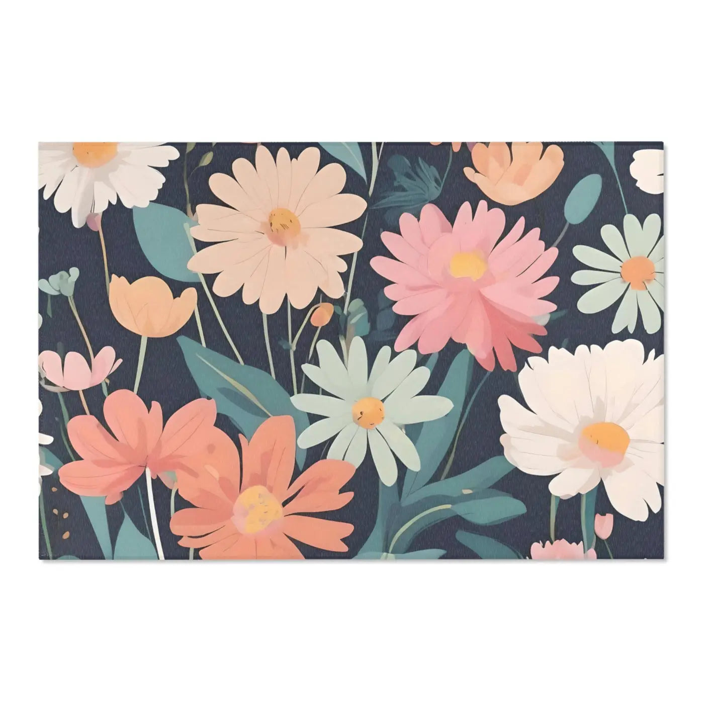 Vibrant Flowers Area Rugs – Polyester Chenille - Dipaliz