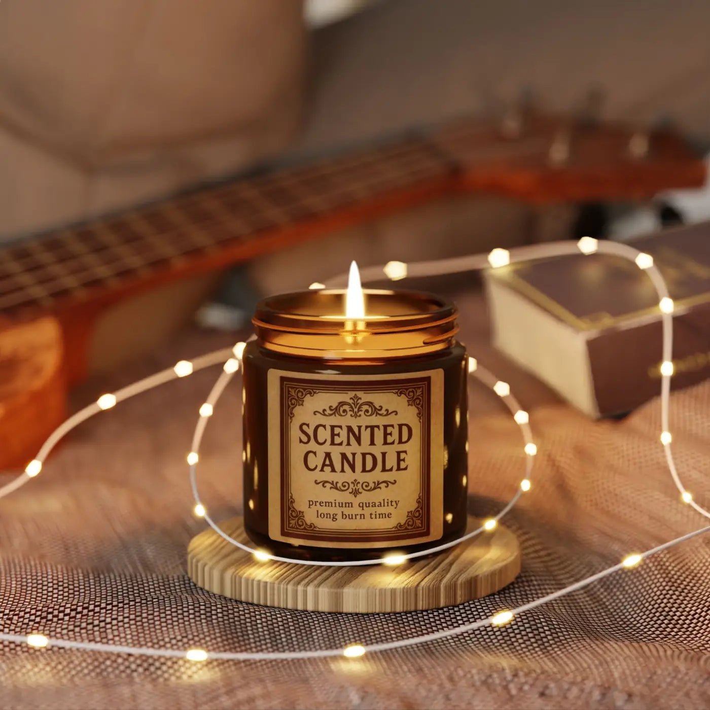 Warm Amber Scented Soy Candle – Glass Vessel - Dipaliz