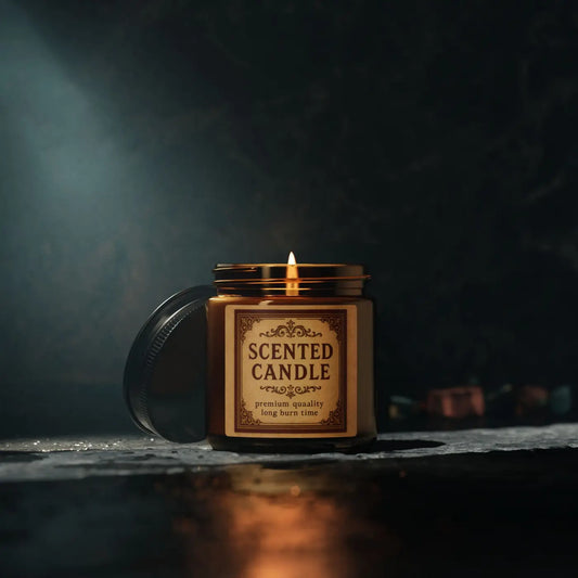 Warm Amber Scented Soy Candle – Glass Vessel - Dipaliz