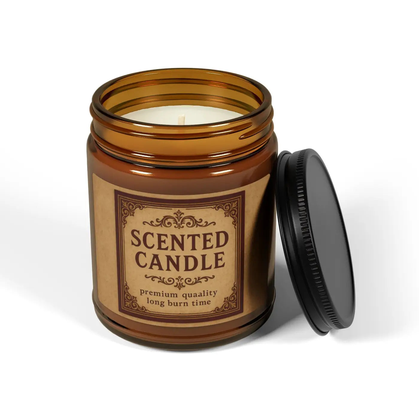Warm Amber Scented Soy Candle – Glass Vessel - Dipaliz