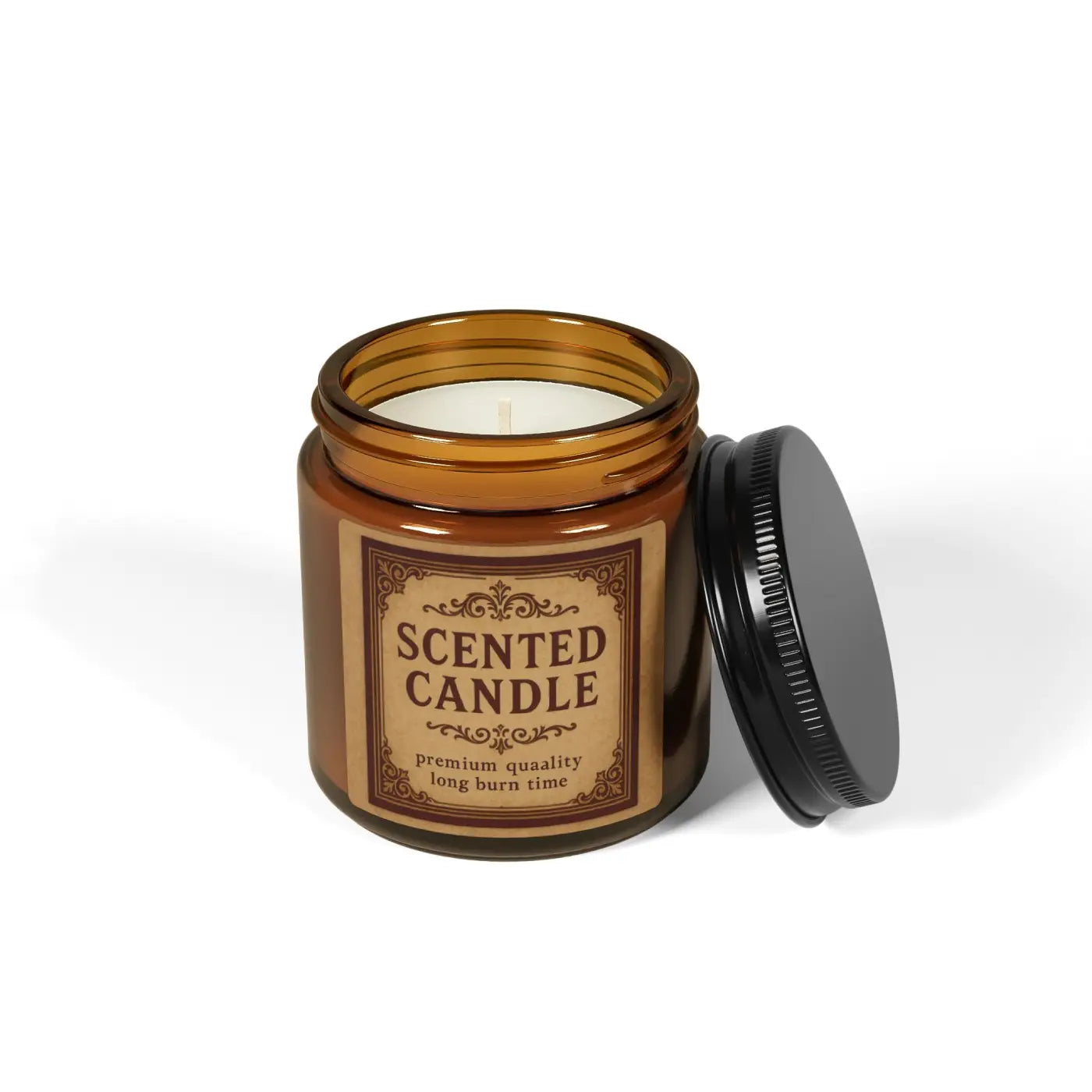 Warm Amber Scented Soy Candle – Glass Vessel - Dipaliz
