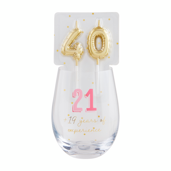 Birthday Candles and Glasses