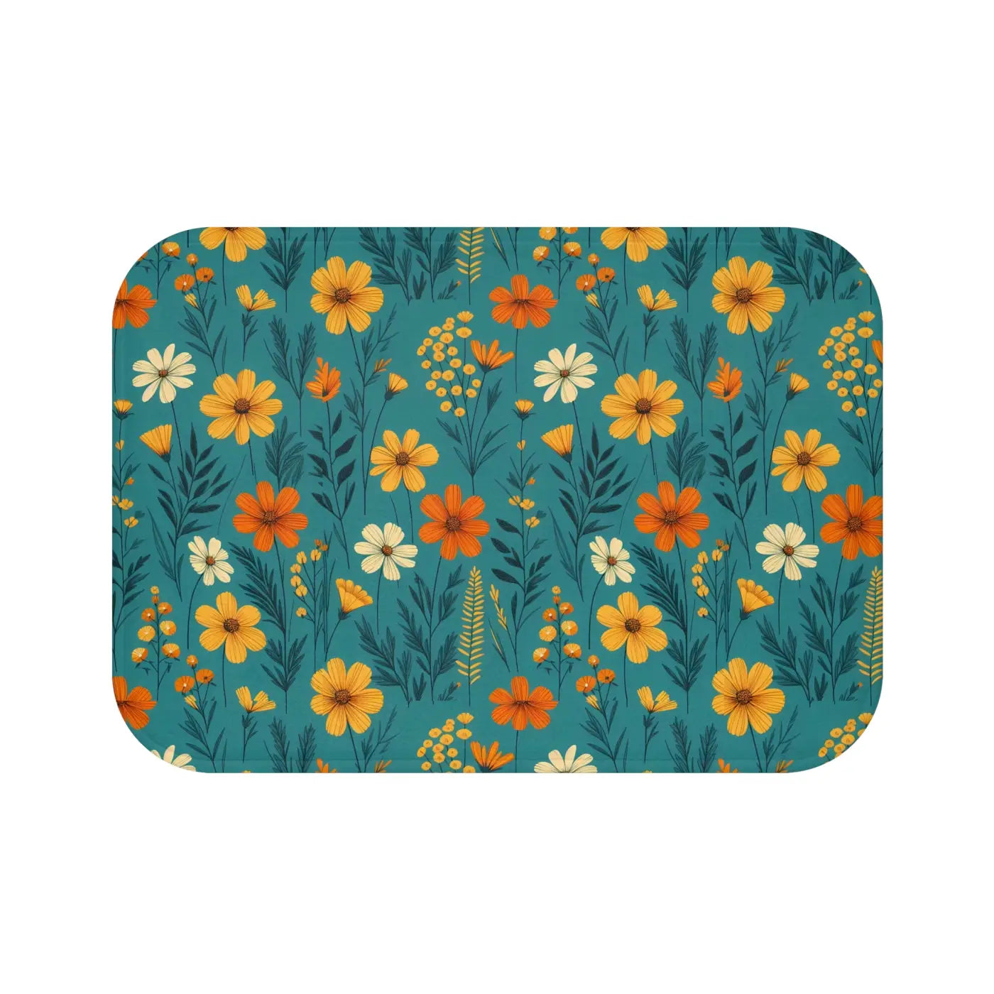 Wildflower Vibes Bath Mat – Non Slip Microfiber - Dipaliz