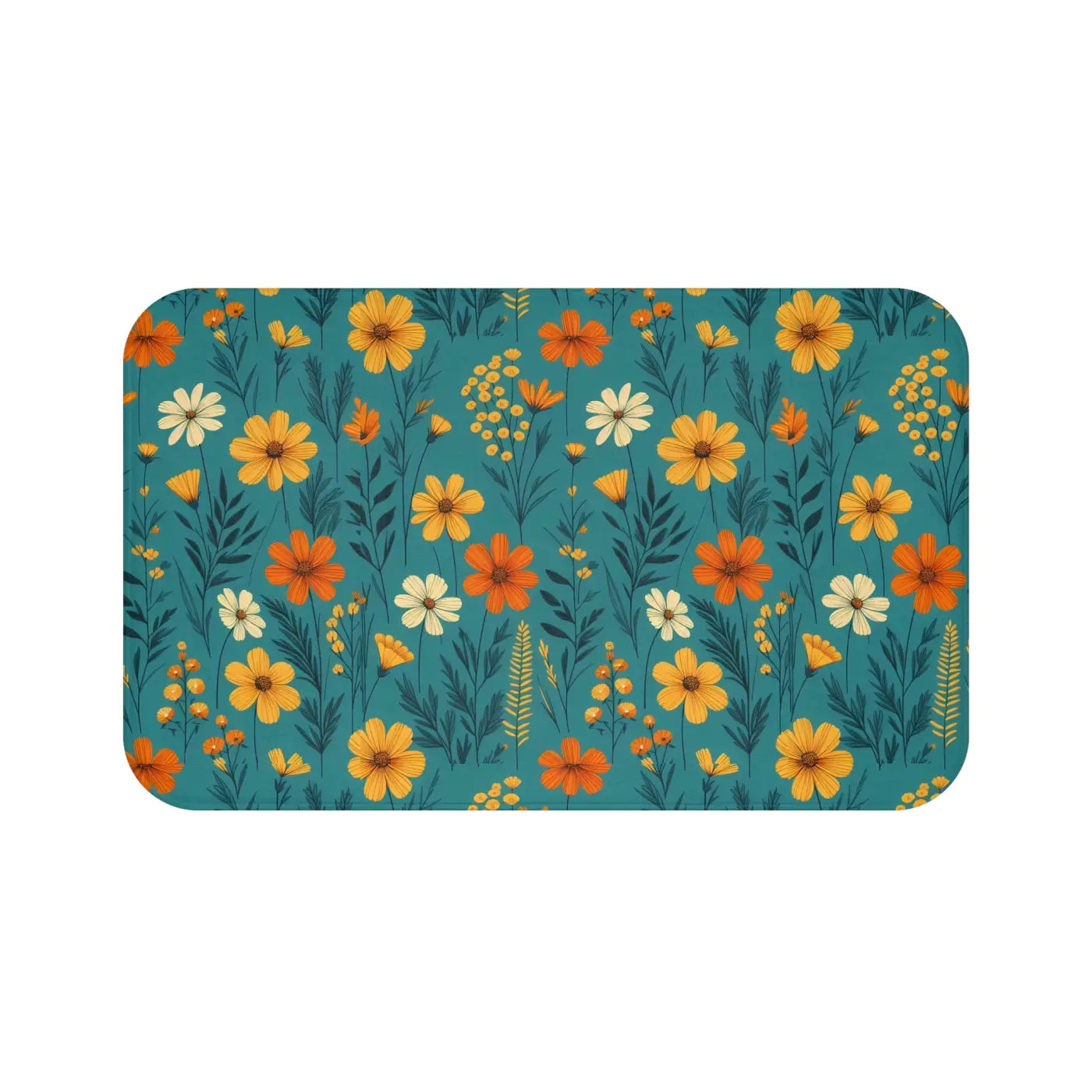 Wildflower Vibes Bath Mat – Non Slip Microfiber - Dipaliz