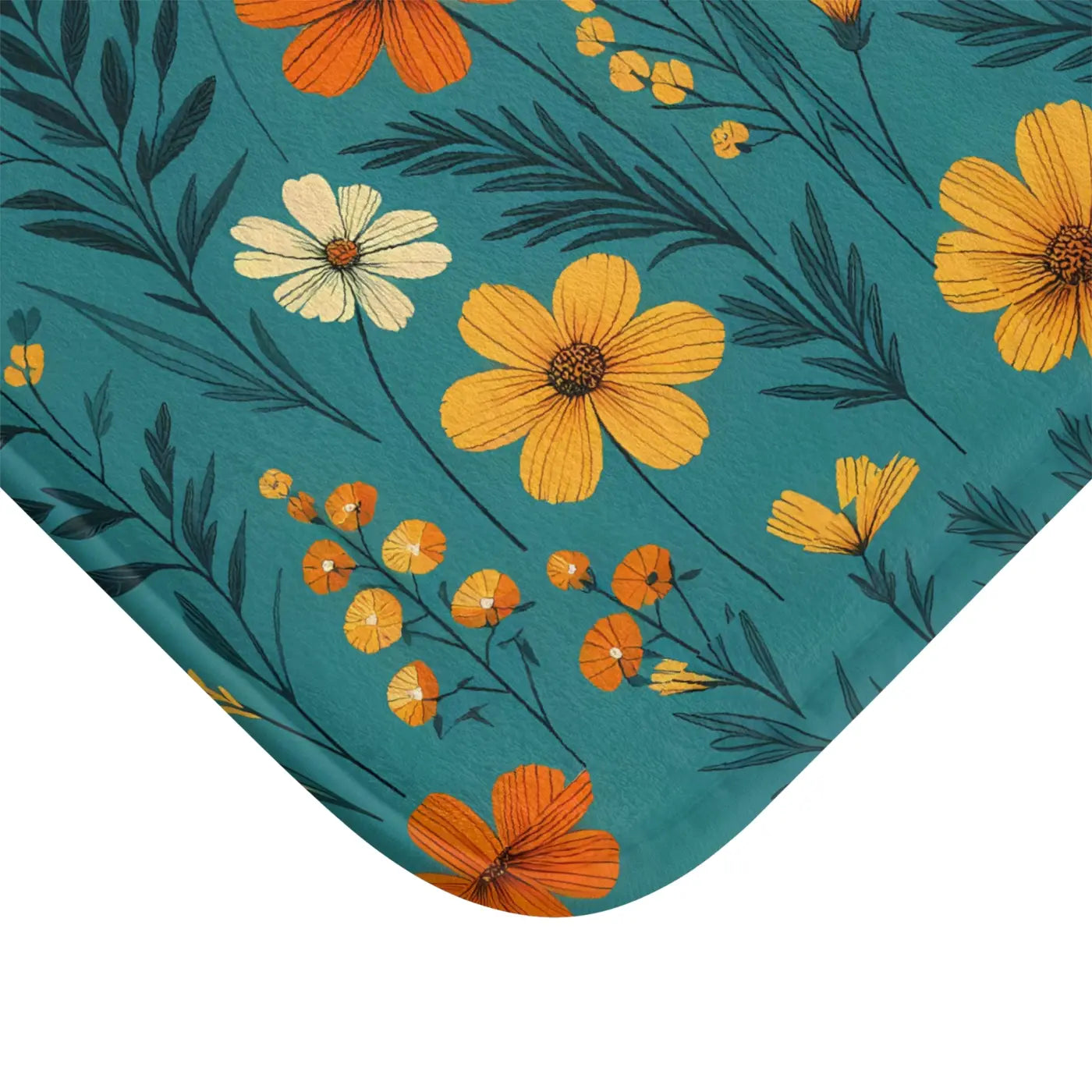 Wildflower Vibes Bath Mat – Non Slip Microfiber - Dipaliz