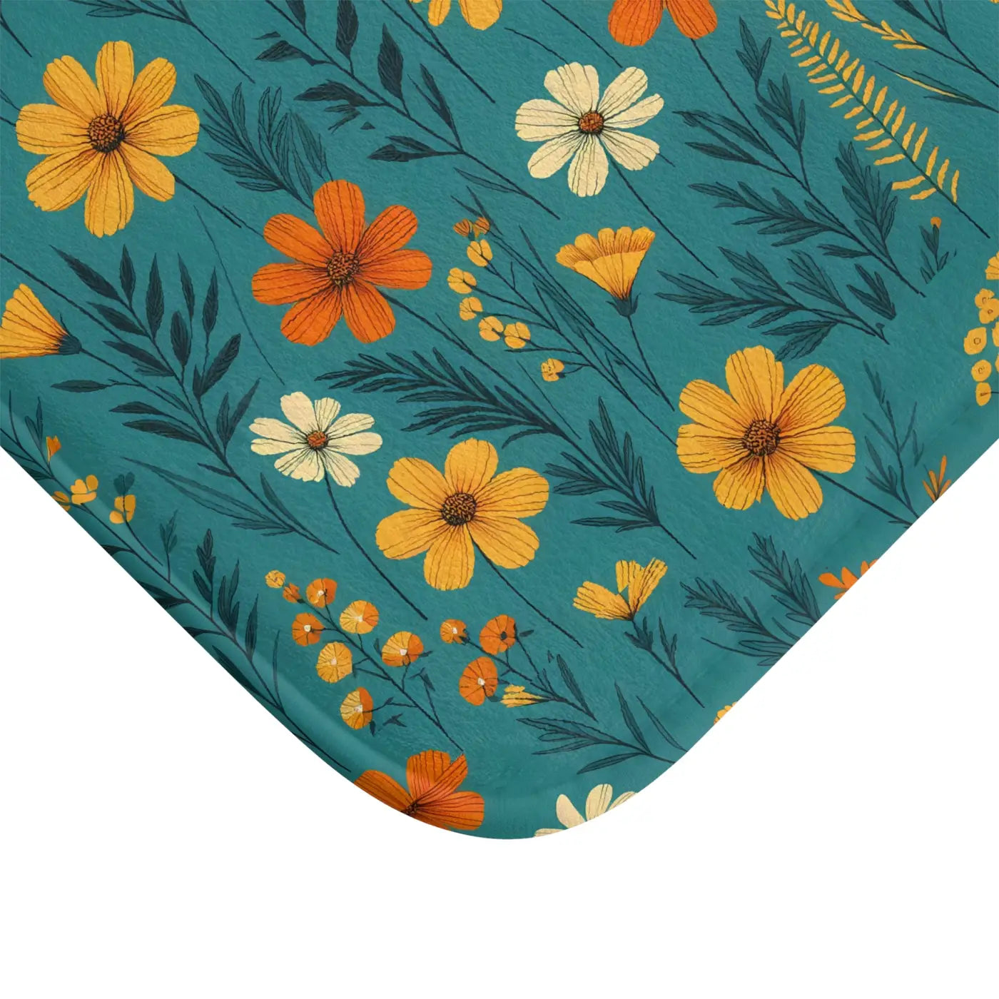 Wildflower Vibes Bath Mat – Non Slip Microfiber - Dipaliz